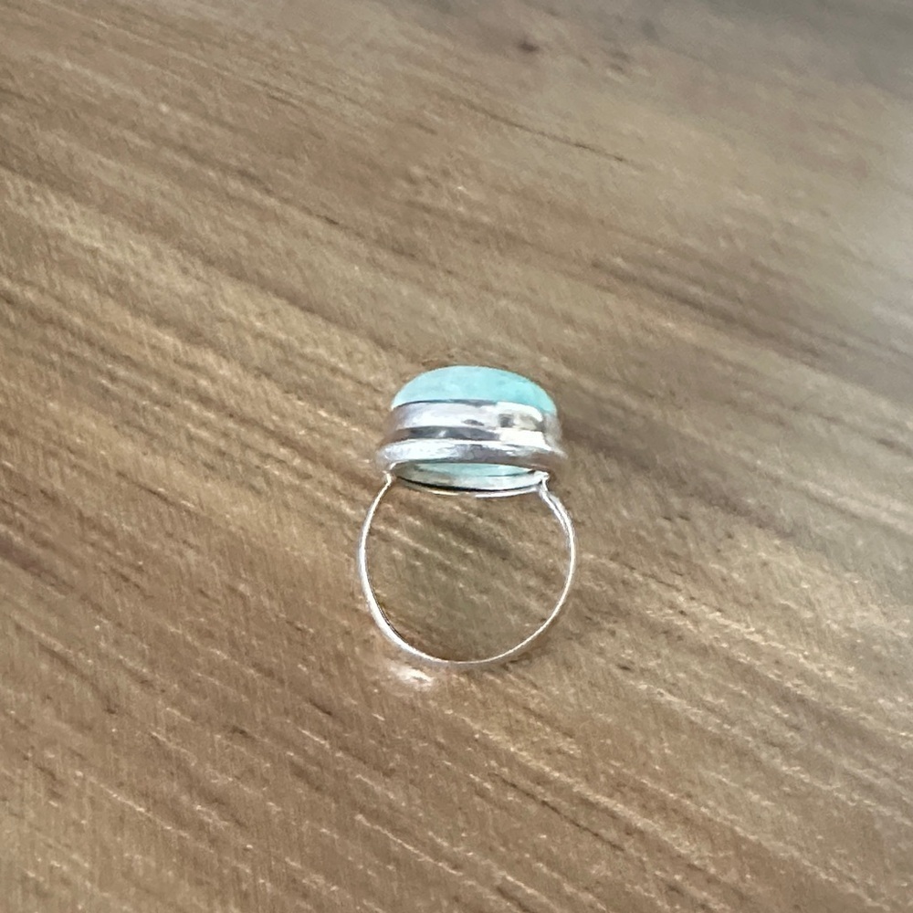 925 Silver Ring with Blue Stone size 7 1/2 - Picture 3 of 5